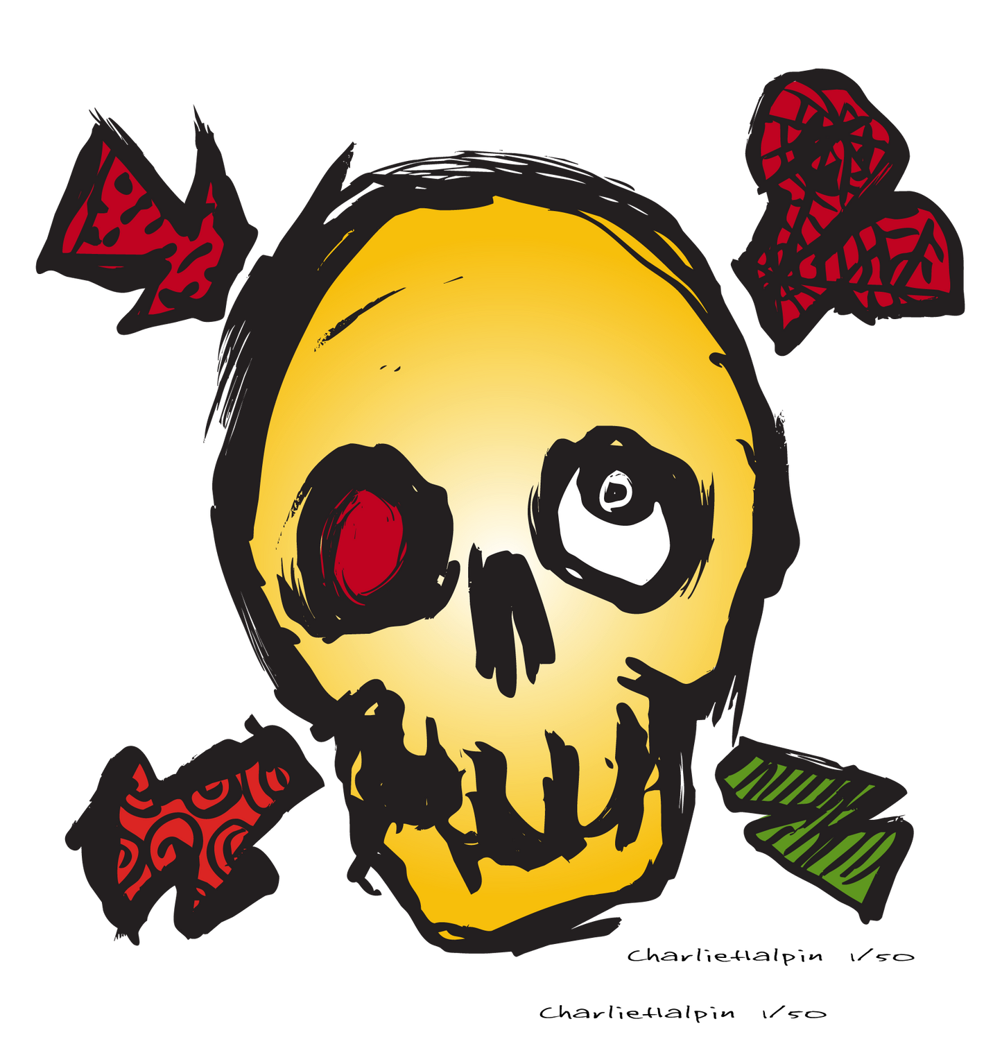 Skull #122 by the Artist Charlie Halpin